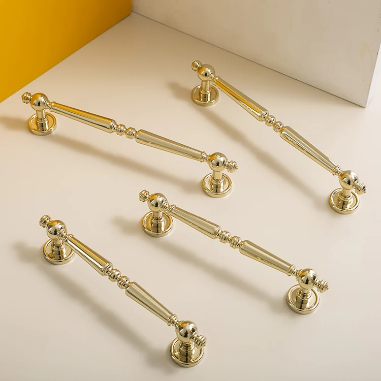 Bright Gold Solid Brass Cabinet Handle, botões