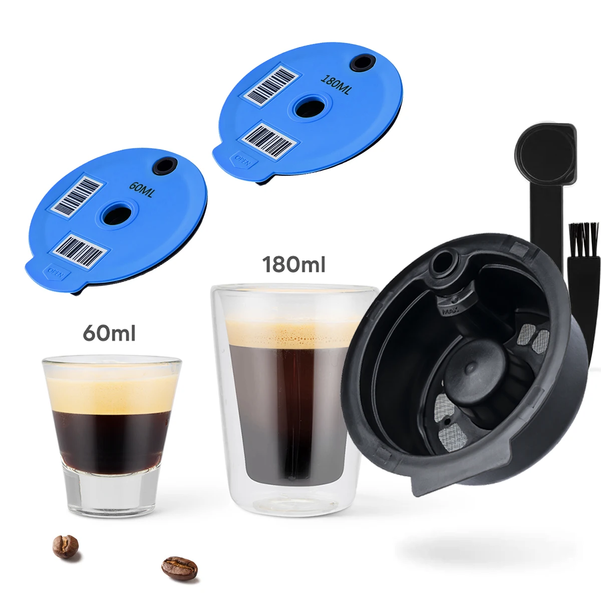 Многоразовые капсулы для кофе машины Bosch Tassimo силиконовая крышка чашка с фильтром