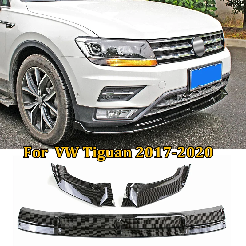

3PCS Car Front Bumper Lip Spoiler Splitter Diffuser Detachable Body Kit Cover Guard Protector For VW TIGUAN 2017 2018 2019 2020