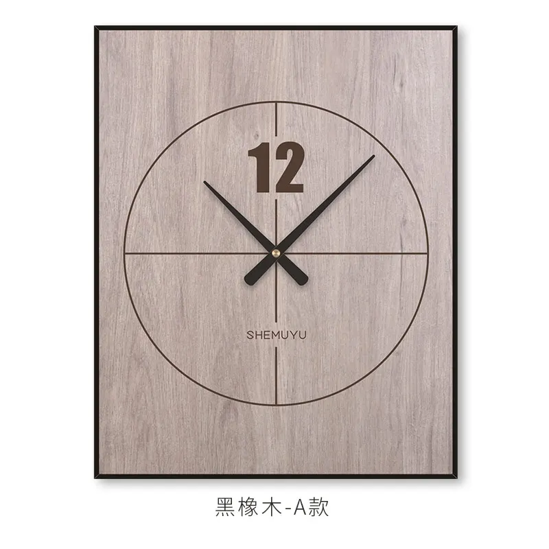 Large Electric Meter Box Wall Clock Wood Square Wall Watch Clocks Color:E;Sheet Size:45X60CM