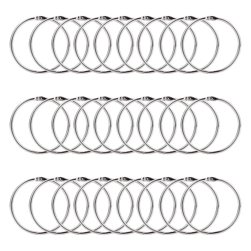 2 Inch 50 Pack Loose Leaf Binder Rings Binder Rings Nickel Plated Steel Binder Rings Keychain Key Rings, Metal Rings