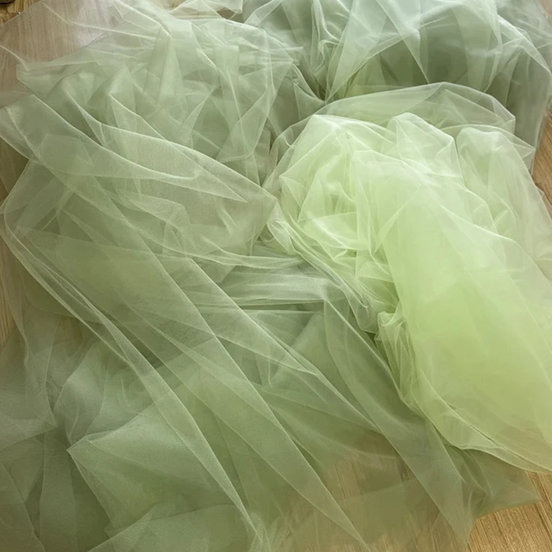 Green Series Soft Tulle Fabric for Elegant Wedding Decorations and Stylish Crafts