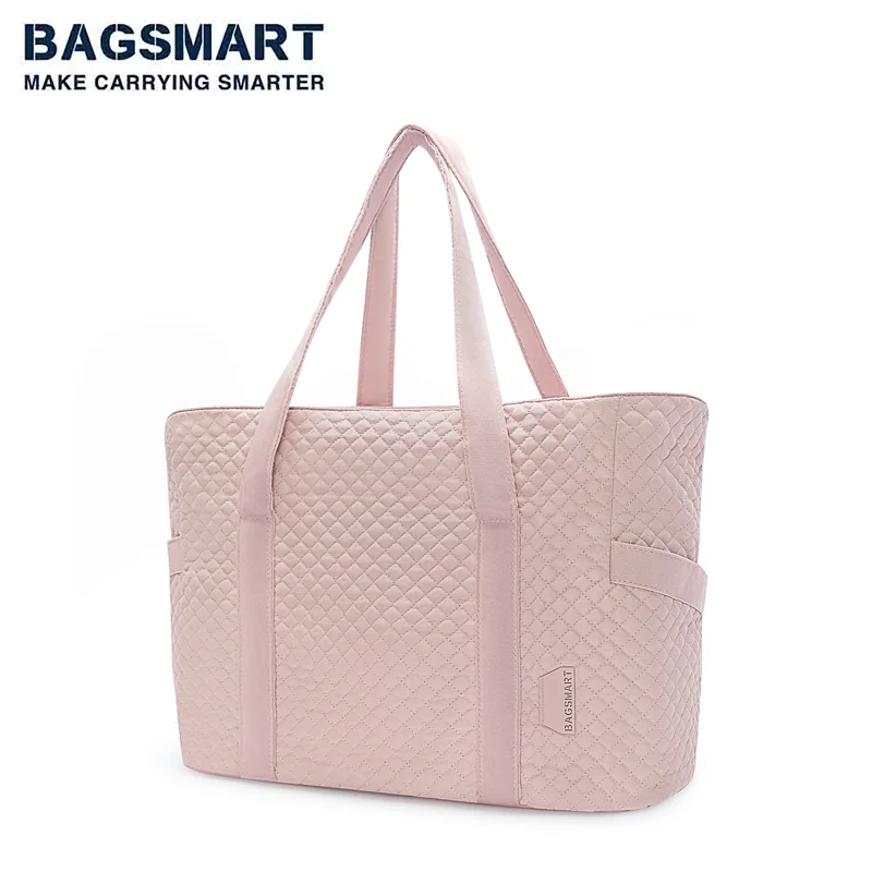 BAGSMART Large Tote Bag For Women School Shoulder Bag Top Handle Handbag  with Yoga Mat Buckle for Gym Work Travel College - AliExpress