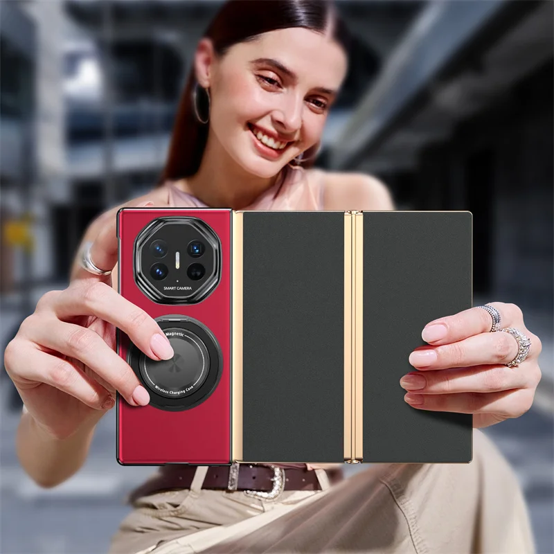 Magnetic Lens Stand Matte ShockProof Soft Silicone Case - Skin-Friendly Protection Cover