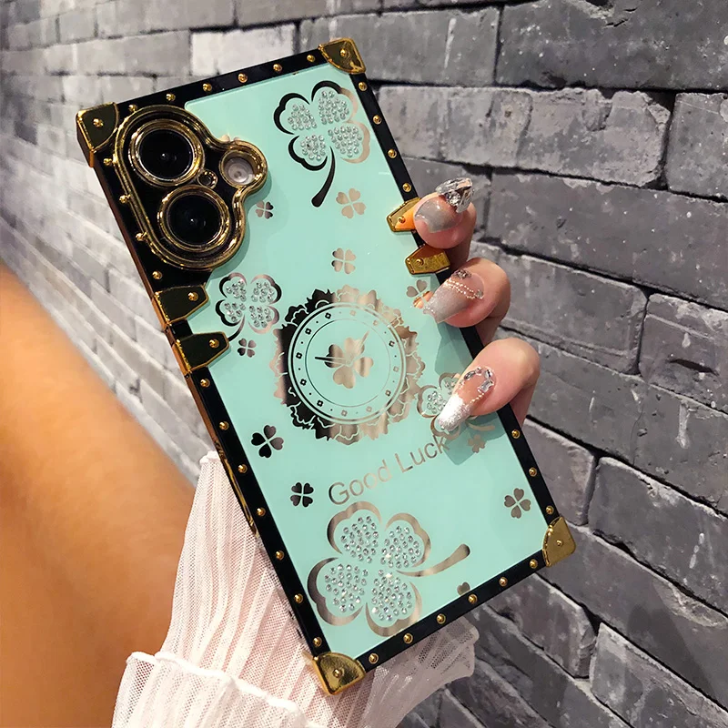 Glitzer Retro Diamant Strass Handyhülle Für Iphone Pro Max_voghion.com