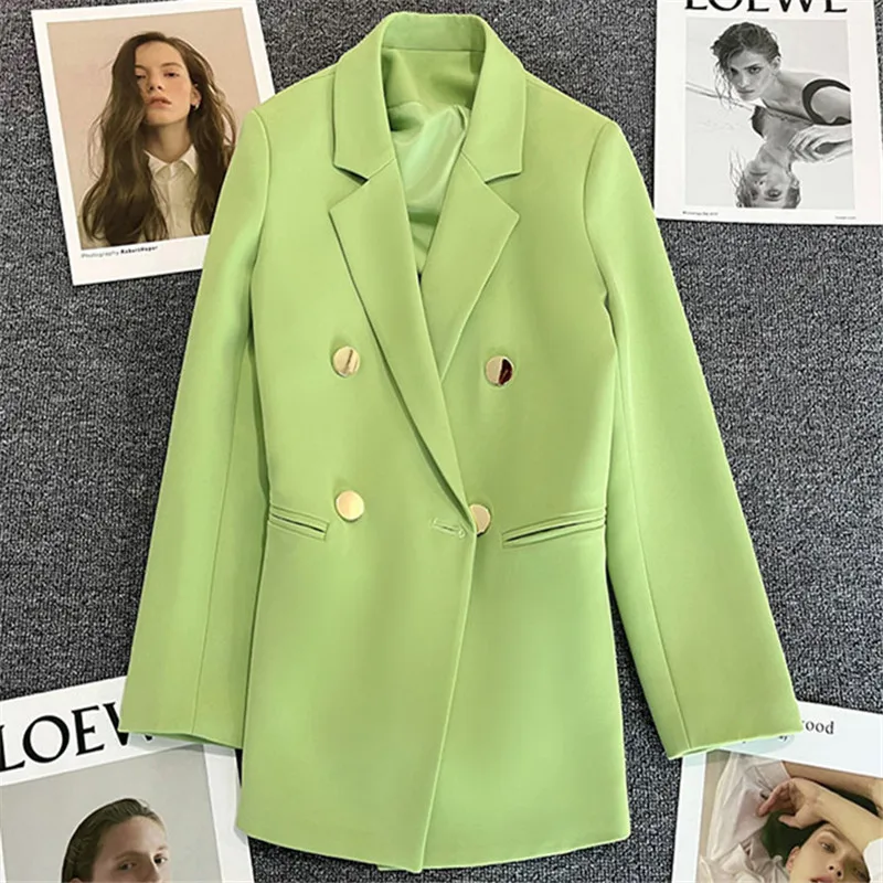 Candy Green Tailored Coat Women Elegant Suit Jacket 2023 Spring Autumn Blazer Office Ladies Business Work Outwear 7 Colours 10 colours sweater round neck thickened slim sweater knit top autumn and winter