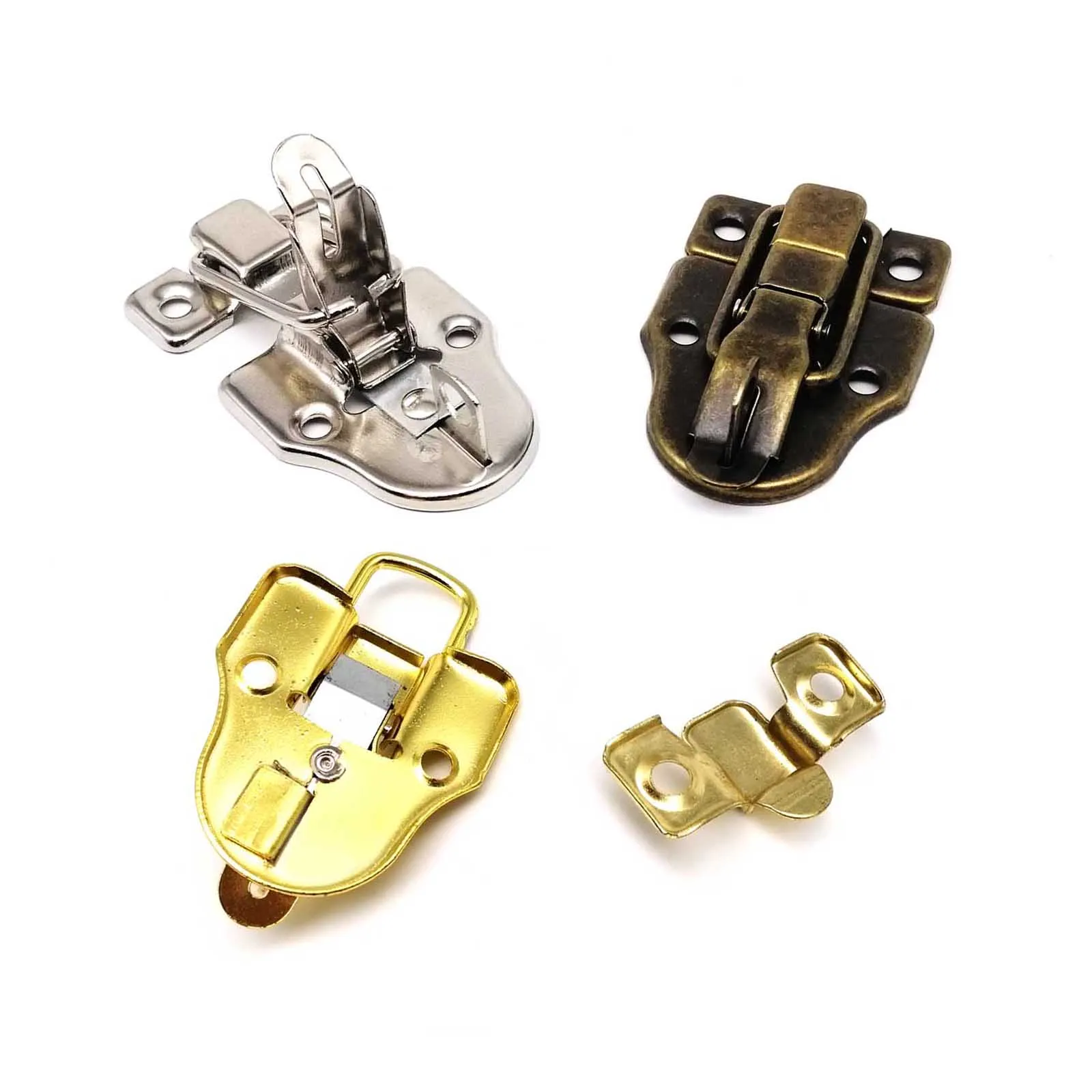 Toggle Latches Jewelry Box Hasps Decorative Latches Furniture Hardware 2pcs Trunk Toggle Catch Jewelry Chest Wooden Wine Box Gift Case Suitcase Hasp Latch Lock 4 type 3 color