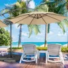 4-Piece Umbrella Base Outdoor Umbrella Stand Square Shaped Cantilever Offset Filled with Water or Sand for Garden 2