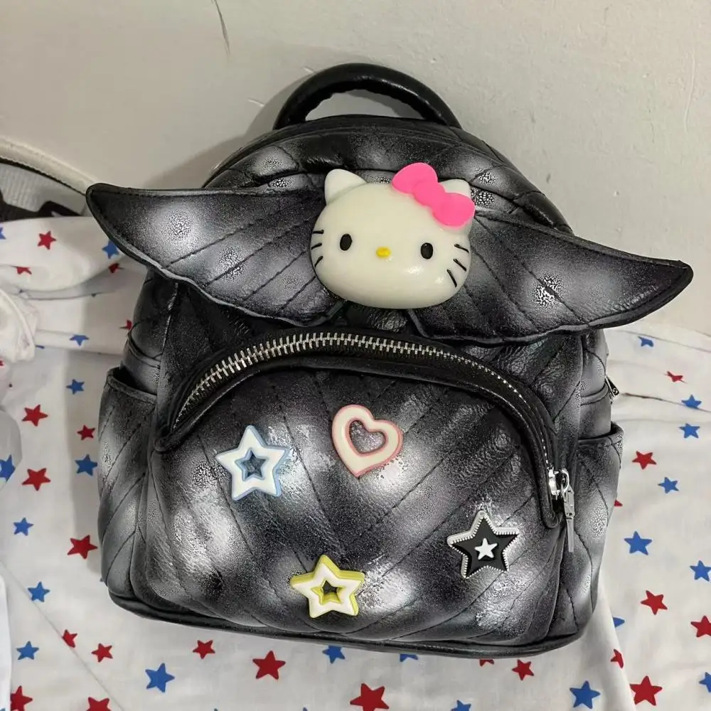 

Hello Kitty Sanrio плюшевая мультяшная милая сумка через плечо с крыльями из галстука-красителя с бриллиантами аниме плюшевые игрушки для девочек подарок на день рождения