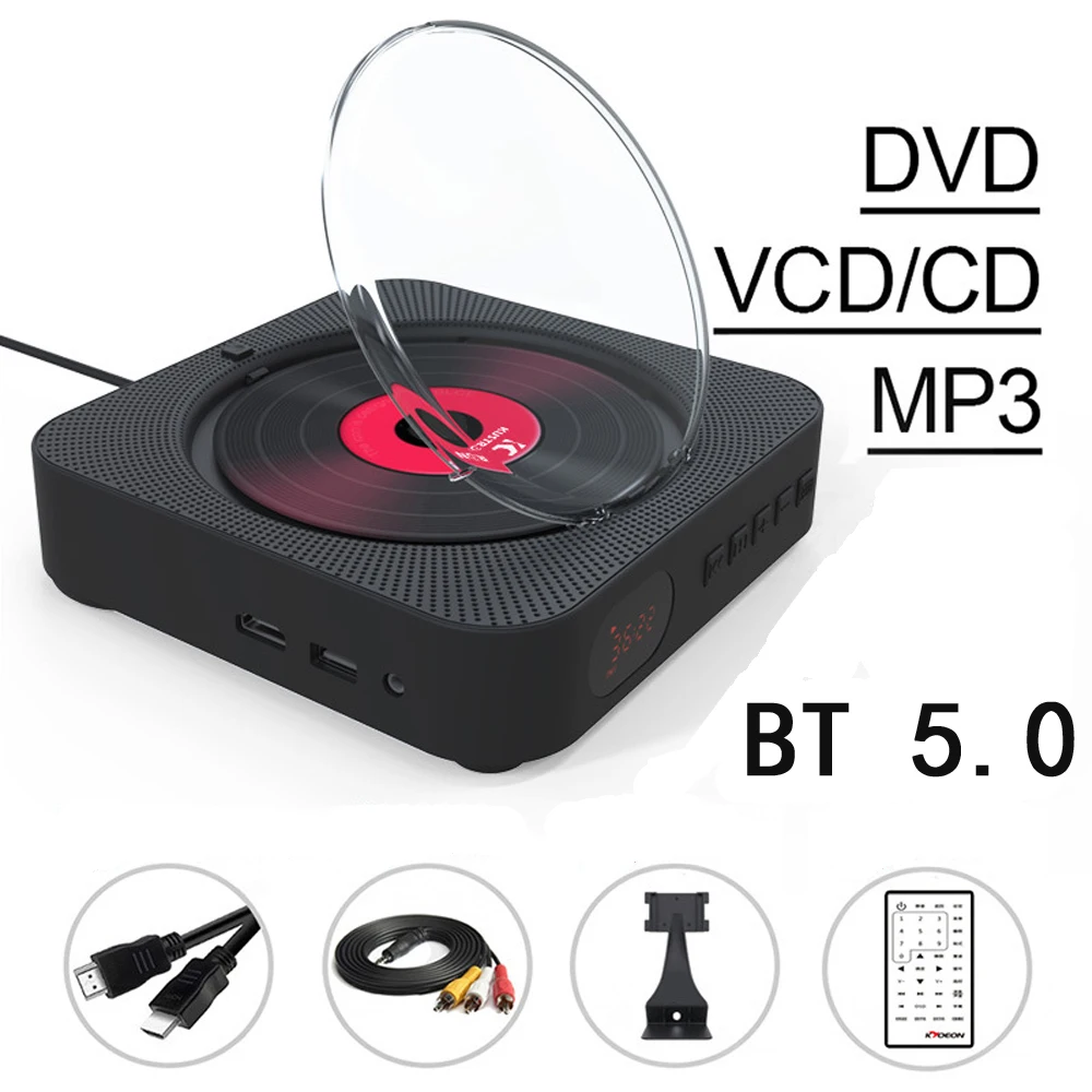 HDMI DVD Player VCD Player CD Music Bluetooth 5.0 Built in Speaker Support HDMI AV Connection TV Projector