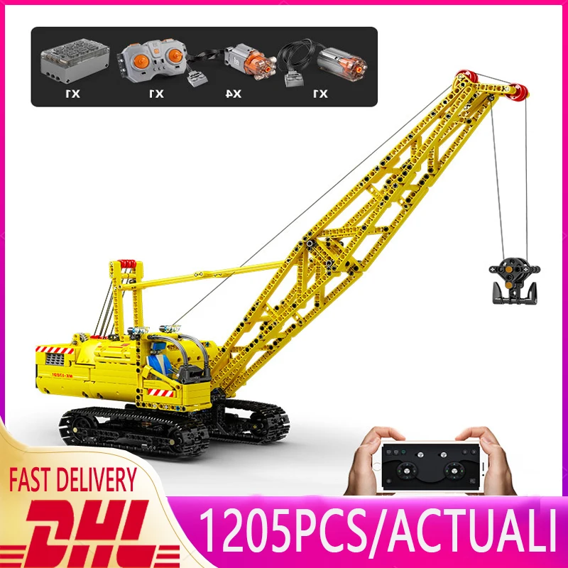 

MOULD KING 17001 High-Tech Building Toys For Boys The APP RC Motorized Crawler Crane Blocks Bricks Kids Christmas Birthday Gifts