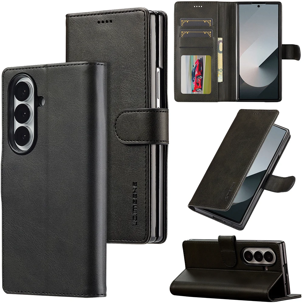Premium Flip Leather Wallet Card Phone Case - Ultra Wide Foldable Design