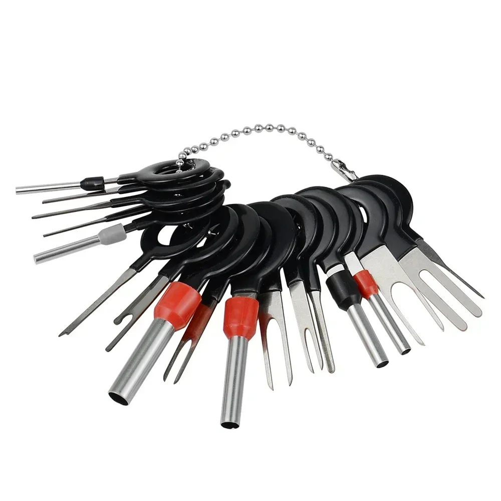 

Remove Tool Auto Car Plug Circuit Board Wire Harness Terminal Removal Tool Pick Connector Crimp Pin Back Needle 11pcs