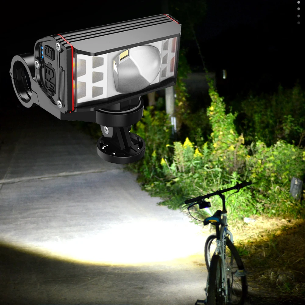 2600/5200mAh LED Bike Handlebar Flashlight USB Rechargeable Cycling Flashlight Waterproof Outdoor Bike Headlight Bicycle Parts
