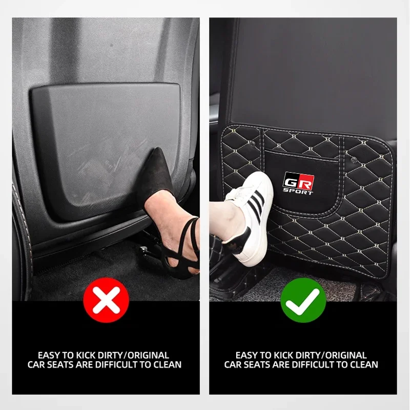 Car Seat Backrest Anti-kick Pad Protector Cover Auto Interior For Toyota GR Gazoo Racing Supra Corolla Parts Sport 86 Yaris Grmn