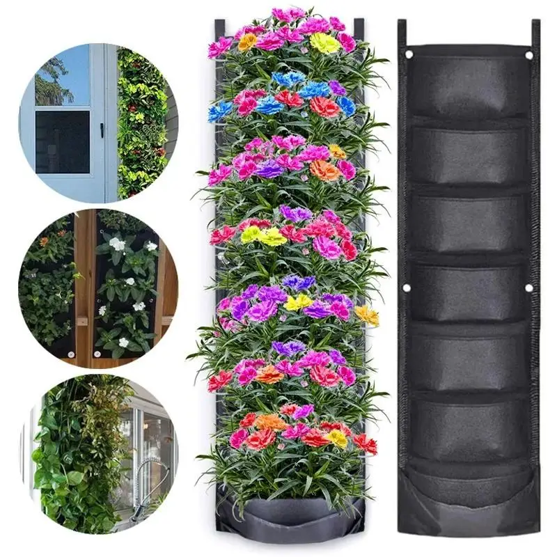 Hanging Vertical Garden Planter Bag for Indoor & Outdoor Herb Gardens