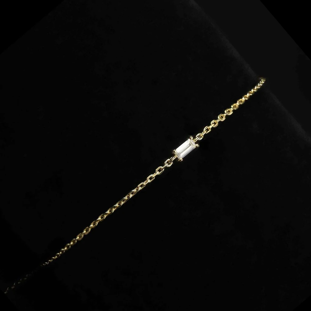 KNOBSPIN GRA 인증 D VVS1 모이사나이트 여성용 팔찌 14-20cm 데인티 매칭 s 도금 18k 팔찌