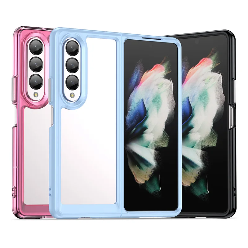 Ультратонкий Прозрачный чехол для телефона Samsung Galaxy Z Fold 4 5G Fold4 ZFold4, акриловая прозрачная задняя крышка для Galaxy Z Fold4 Funda
