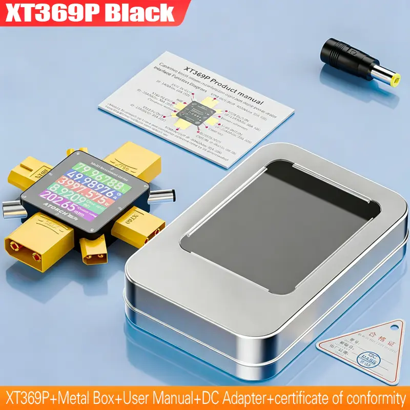 XT369P DC4.5-80V 50A Digital Voltmeter Ammeter XT60 XT30 XT90 Plug Wattmeter Current Capacity Tester Model Aircraft Power Meter image 7