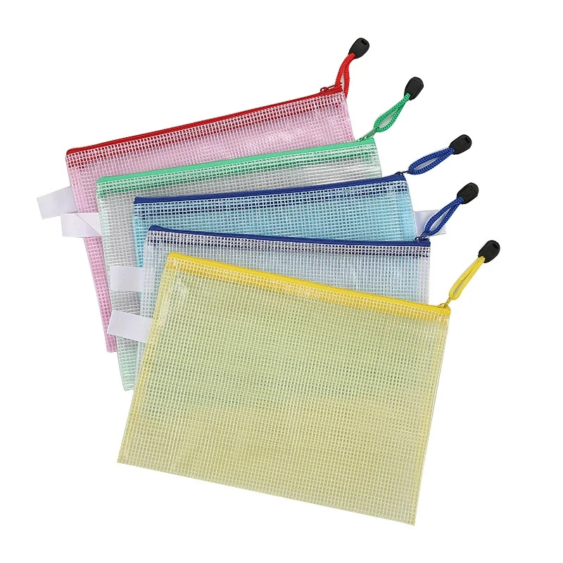 5PCS A5 Mesh Zipper Document Bags – Stationery Storage File Folders for School & Office 4