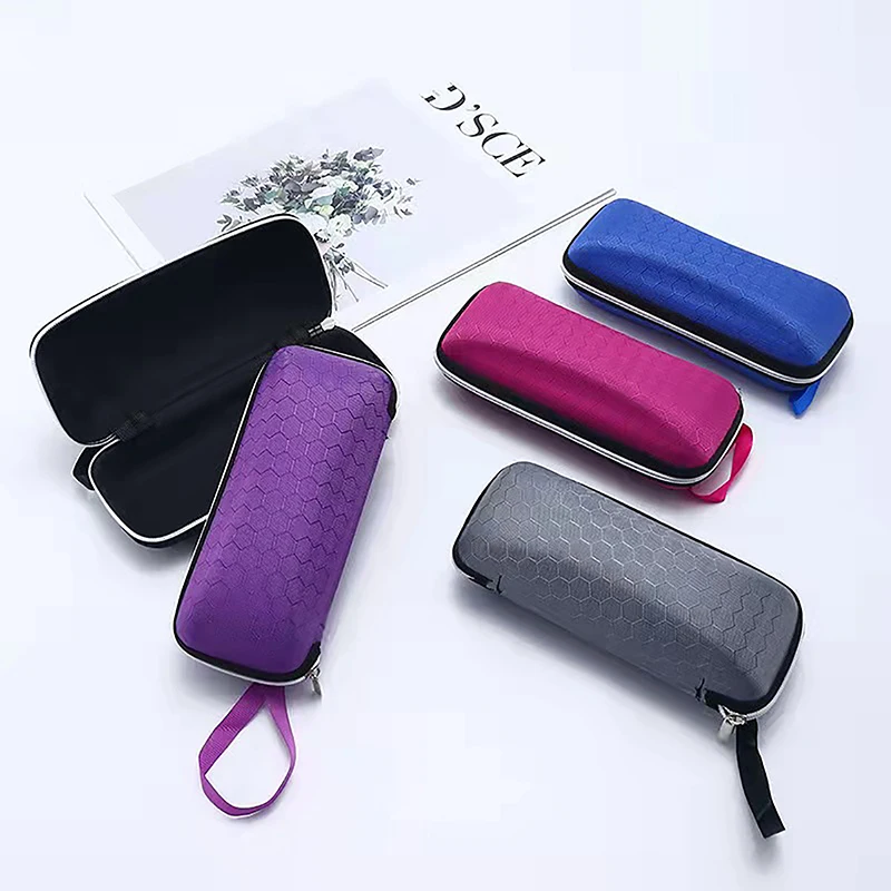 

Protective Glasses Case Sunglasses Holder Zipper Box Compression Resistant Travel Portable Rectangle Glasses Bag Men Women Gift