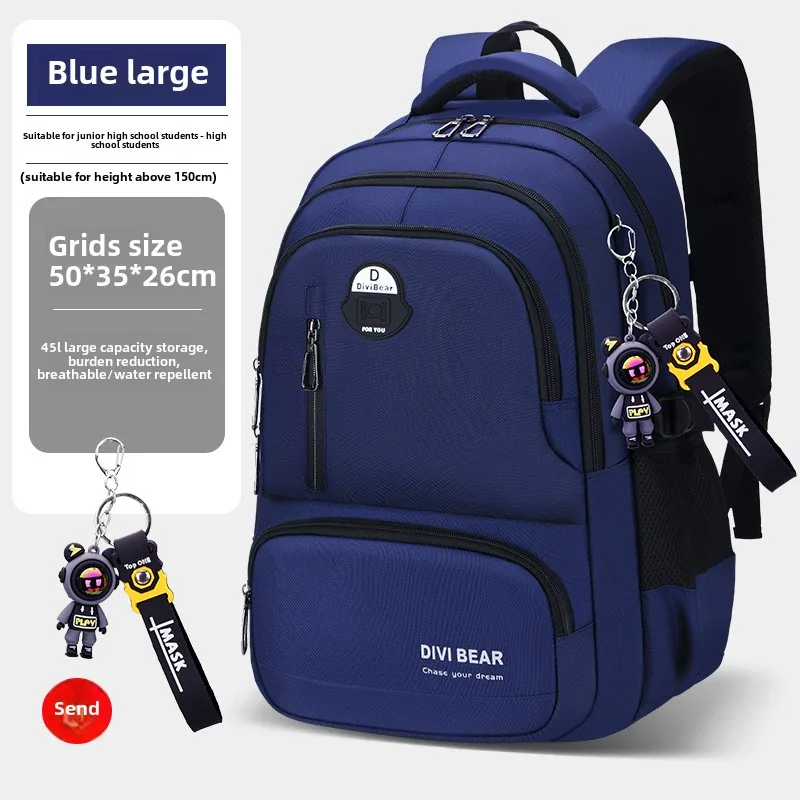 2025 Large capacity men's backpack with astronaut pendant 2 sizes of student school backpacks Student nylon school bags mochilas 5