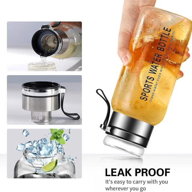 2L Glass Water Bottles Large Capacity Transparent Milk Juice Cup Portable Leakproof Kettle Outdoor Travel Jug Storage Container 5