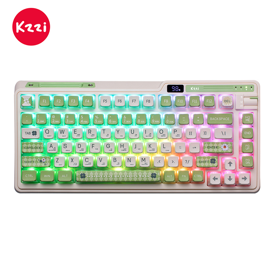  KZZI K75PRO Wireless Bluetooth Mechanical Keyboard Gasket 2.4G 82 Keys 75% RGB Backlit Hot-Swappable Gaming Keyboard PBT Keycaps 