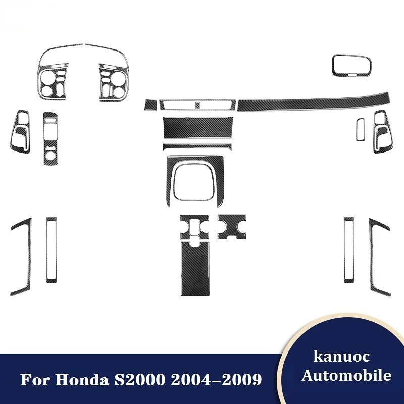 

Автомобильные черные наклейки из углеродного волокна для Honda S2000 2004 2005 2006 2007 2008 2009, аксессуары для интерьера автомобиля