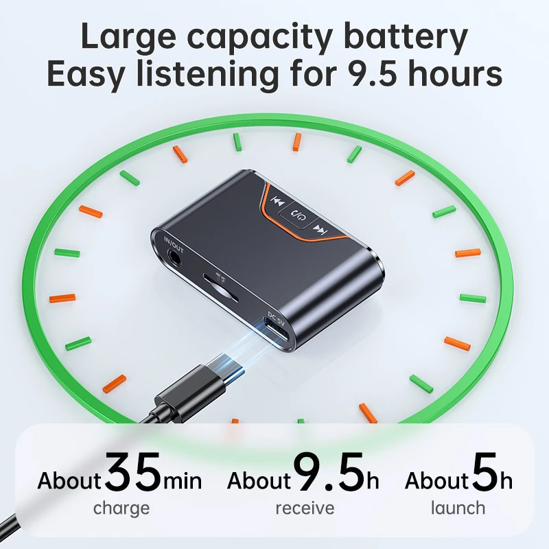 Bluetooth 5.4 Audio Receiver Transmitter For Car TV Speakers PC 3.5 AUX With Mic Stereo Music Wireless Audio Adapter Car Kit
