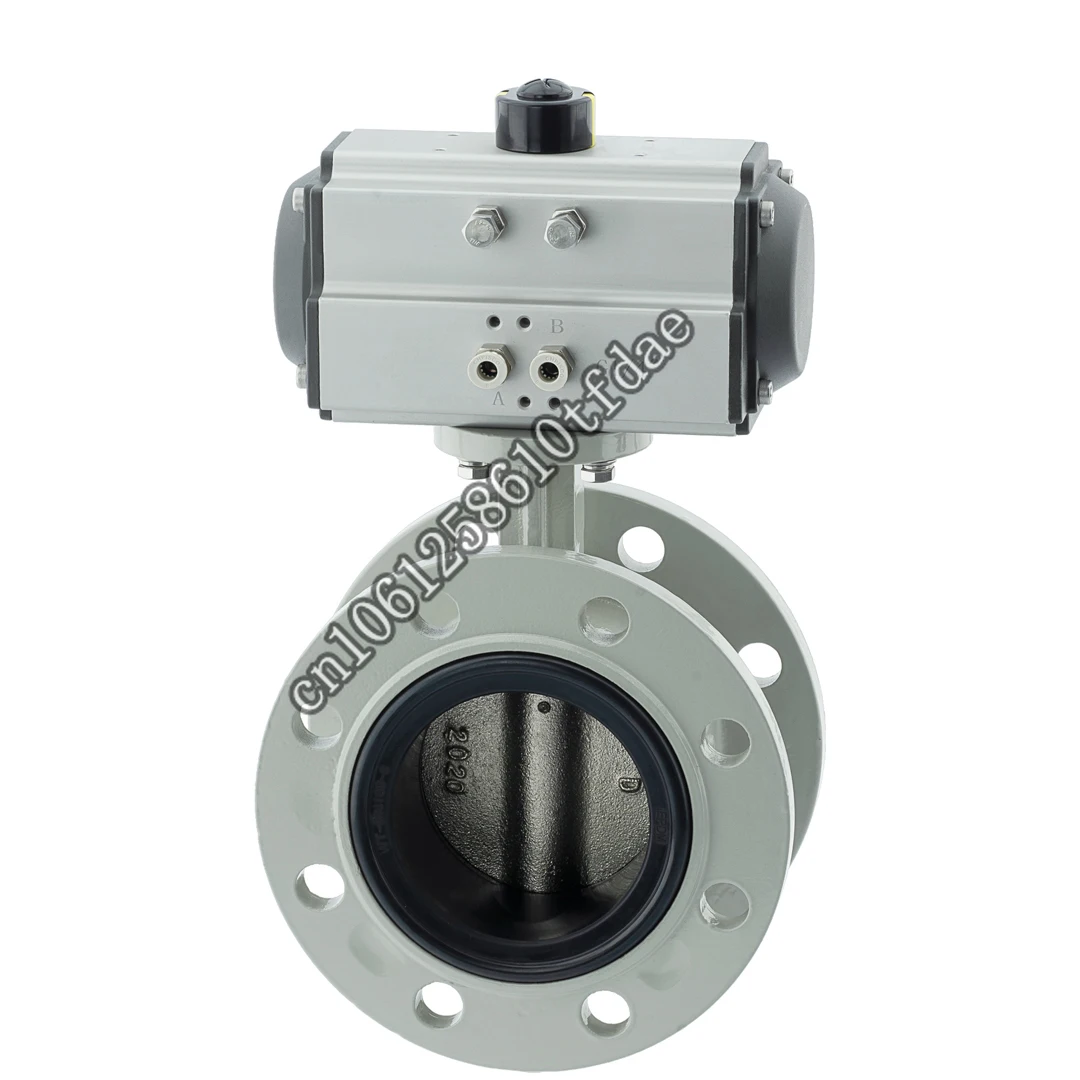 

10 inch double offset dn250 centerline pneumatic flange soft seal ductile iron sewage butterfly valve