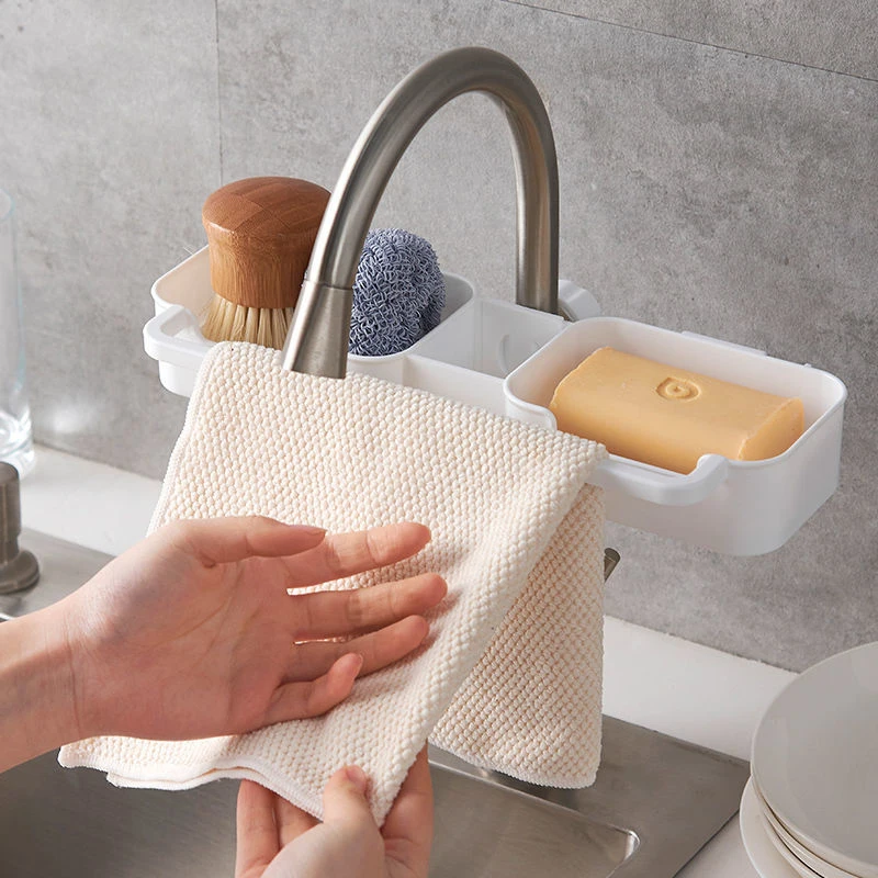 

Racks Hanging on a Faucet Pool Rag Storage Drain Rack Punch-Free Household Kitchen Utensils Dish-Washing Sponge Sink