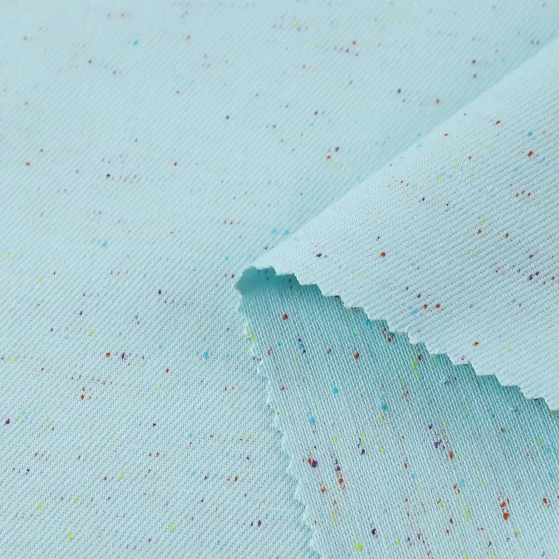 10oz Washless Color Dot Denim Fabric for Spring Autumn Apricot Wide Leg Pants Skirts Outerwear Denim Material