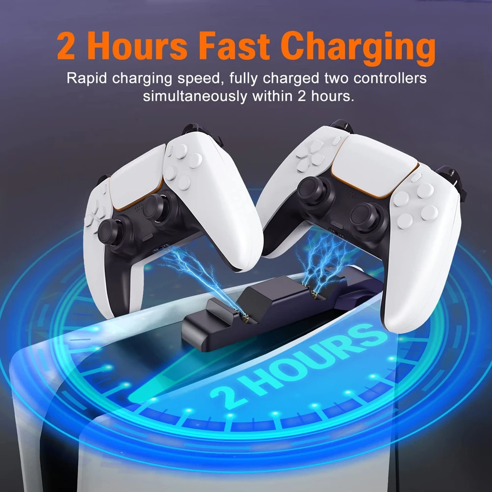 Dual Socket Fast Charging PS5 Controller Charger Station Stand for PlayStation 5 Accessories Handle Holder controller charger dock controller charging base controller charger
