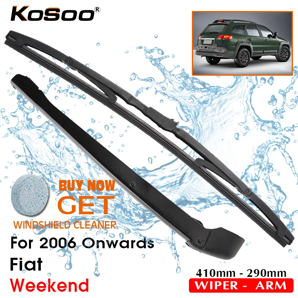 

KOSOO Авто Задние щетки стеклоочистителя для FIAT Weekend,410 мм 2006 года задние оконные щетки стеклоочистителя, аксессуары для стайлинга автомобилей