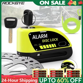 Rockbye Blocco disco per bicicletta Ricaricabile 120dB Blocco allarme antifurto per moto Impermeabile con cavo da 1,5/1,8 M Sistema di allarme bici