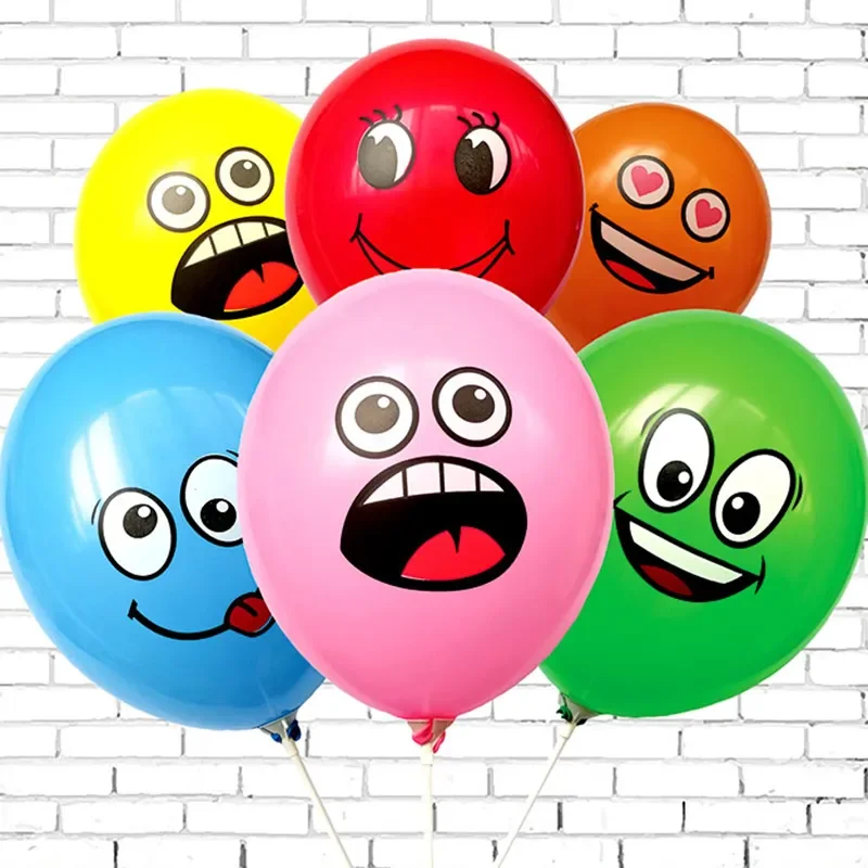 

12inch Cute Funny Big Eyes Smiley face latex balloons Birthday Party decoration Inflatable balloon Baby Shower Globos