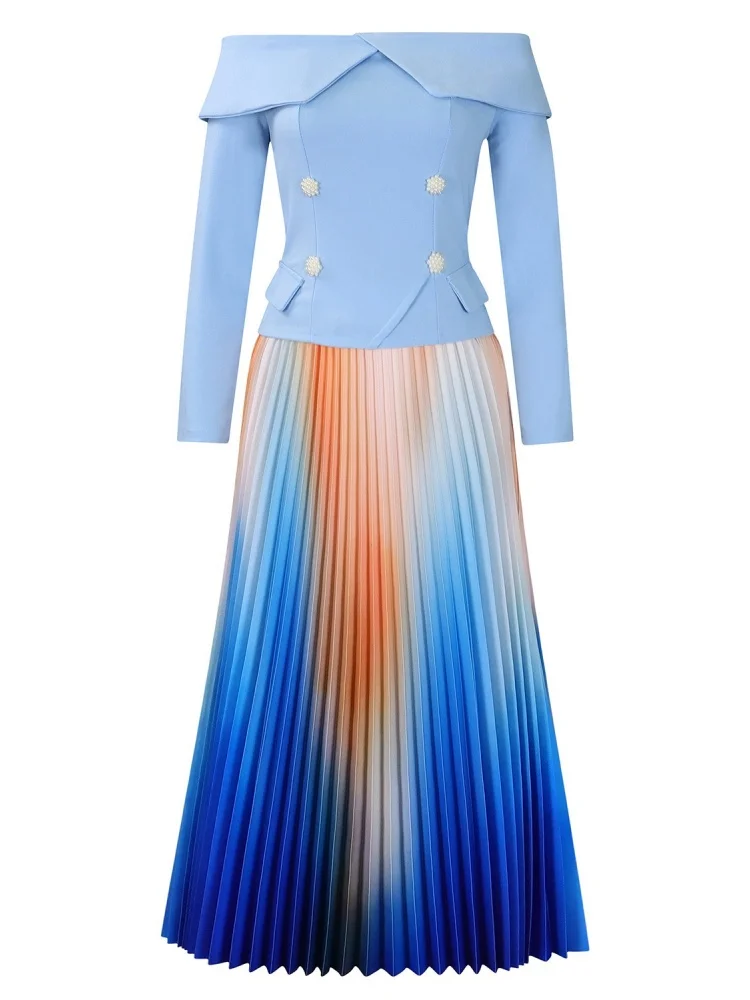 Wmstar Skirts Sets Women Long Sleeve 2 Piece Dress Sets Woman Outfit Office Lady Pleaped Spring Clothes Wholesale Dropshpping