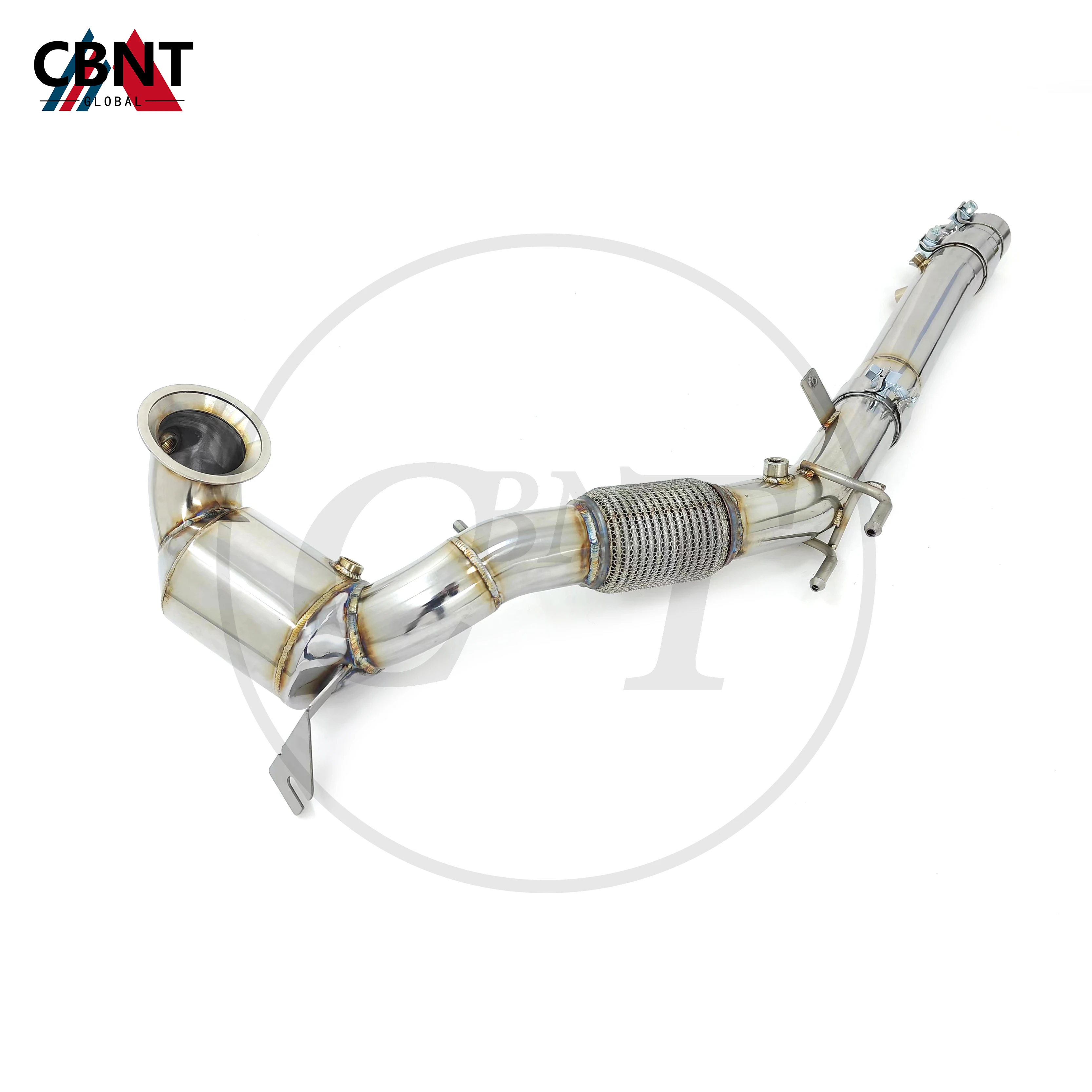 

CBNT Exhaust-header for VW Golf 8 GTI 2.0T 2020-2023 Downpipe with Catalytic Converter SS304 Stainless Steel Exhaust Pipe