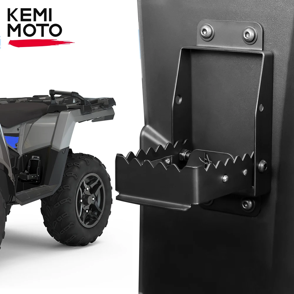 KEMIMOTO Universal ATV Rear Passengers Foot Rests Compatible with Polaris Sportsman for Linhai for Cf moto Carbon Steel