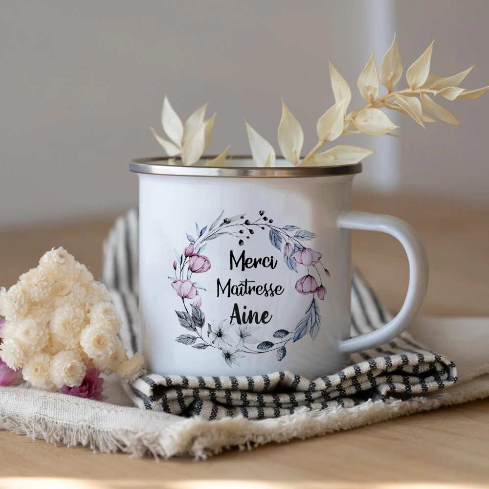 Thank You Mistress with Name Personalised Teacher Coffee Mug Cup Teacher  Appreciation Gift Merci Maîtresse Teacher's Enamel Mug - AliExpress, image size:1000x1000
