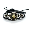 12 Constellation Bracelet Scorpio Sagittarius Capricorn Aquarius Black Rope Leather Button Bangle Zodiac Jewelry For Gift 3