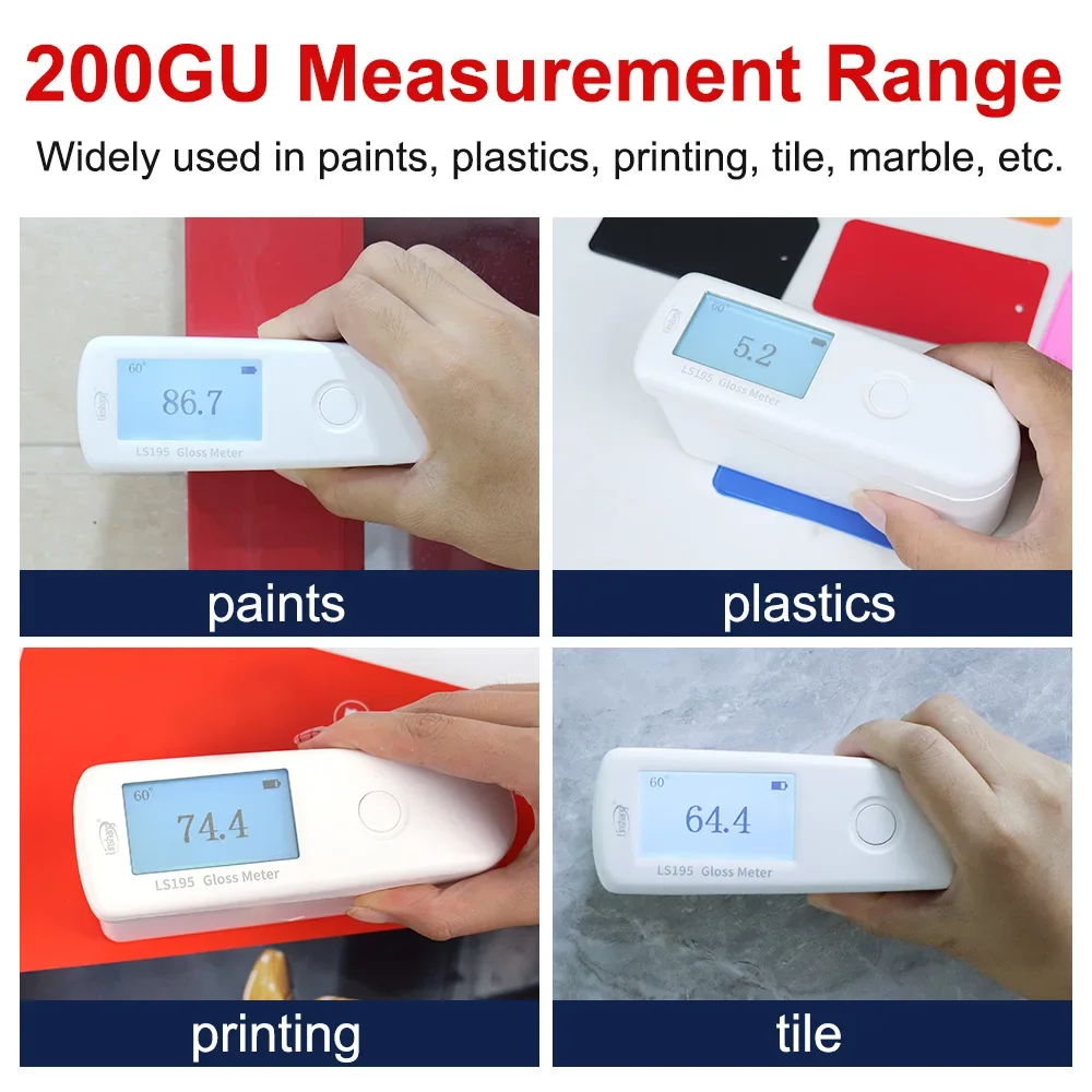 Gloss Meter Glossmeter Car Glossmetre Glosmeter LS195 Angle 60&deg; Easy Operation Software QC Mode High Precision CNAS Rechargeable