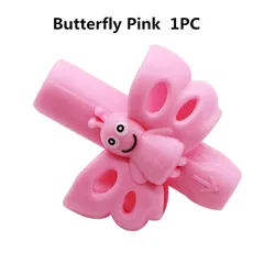 Children's Silicone Pencil Grip: Writing Aid for Posture Correction and Learning (Butterfly Pink 1PC)