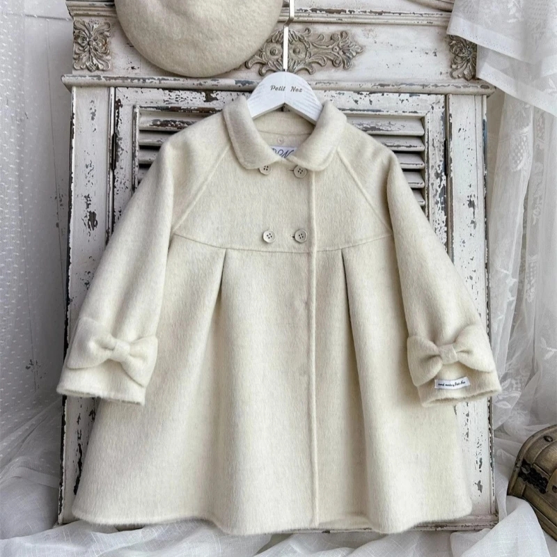 Girls Woolen Coat Overcoat Jacket Windbreak Beige Warm Thicken Winter Cotton Teenagers Outwear Children&rsquo;s Clothing girls winter coat girls outerwear