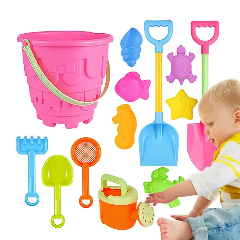 

Travel Beach Toys Beach Bucket Rake Shovel Water Can Toy Outdoor Travel Summer Toys Sand Castle Toys For Kids 3 Boys Girls