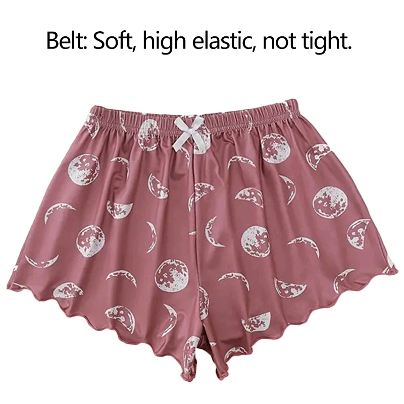 Women's Pajamas Set Sleepwear 2 PCS Camisole And Shorts S M L Pink Ventilate Soft Casual Earth Print