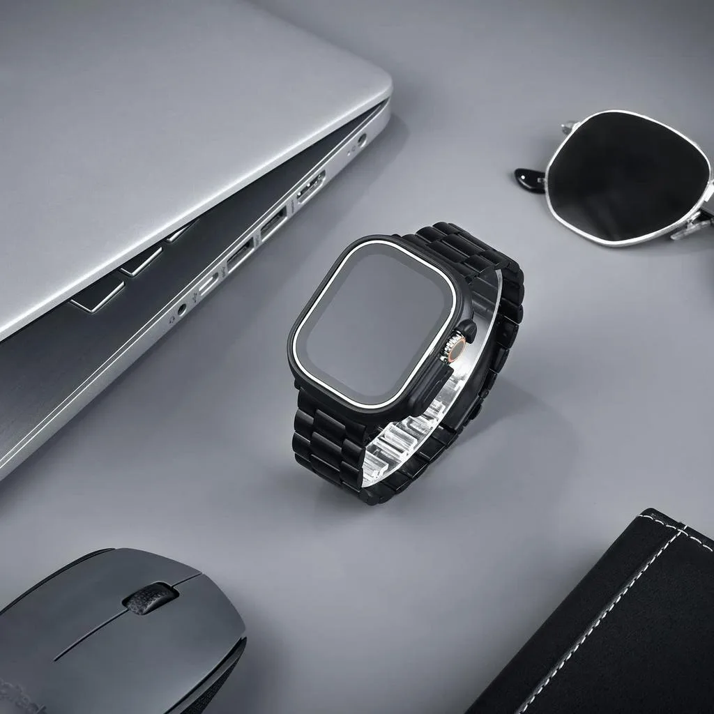 รูปสินค้า สายโลหะสีเงินสุดหรูสำหรับ Apple Watch หลายขนาด