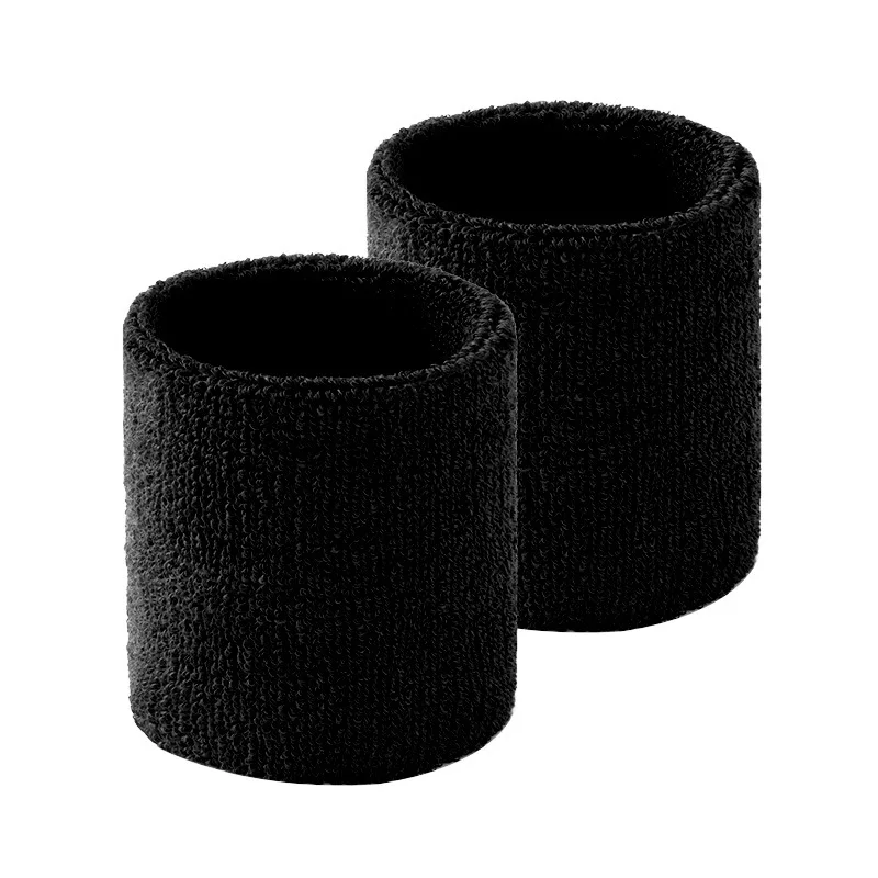 2 Pcs Absorbent Quick-Dry Sweat Wristbands 8x10cm for Men & Women Reusable Sports Towel Fabric Bands for Tennis Padel Gym