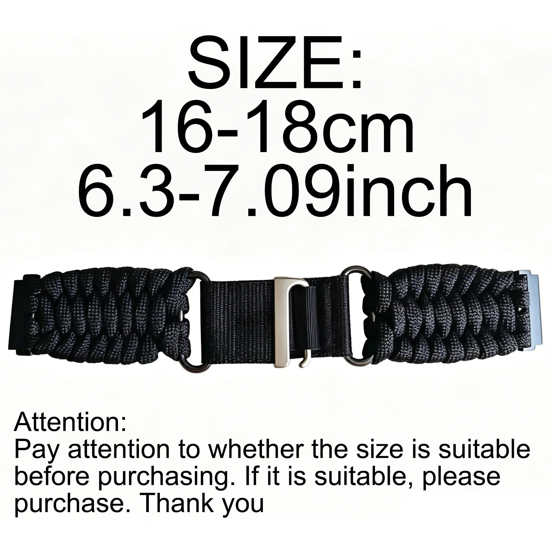 Outdoor Umbrella Rope Watch Strap - 22/20mm Bracelet Band